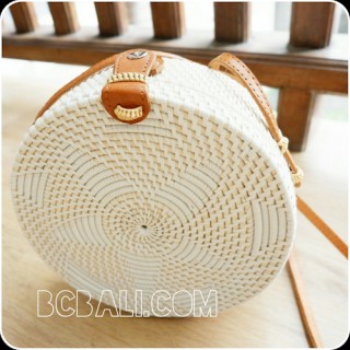 rattan circle sling bags knitted embroidery handmade